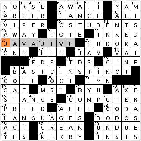 Wednesday, 3/31/10  Diary of a Crossword Fiend