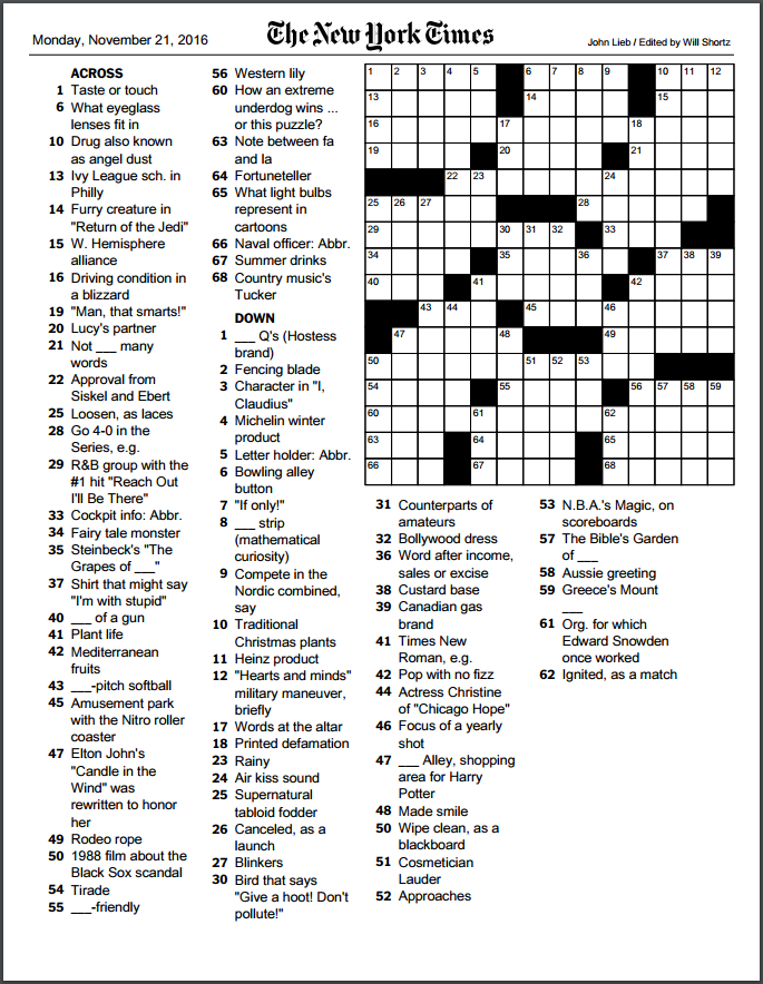 28 Nyt Crossword Puzzle Pics