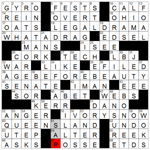 Wednesday, 3/31/10  Diary of a Crossword Fiend