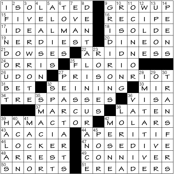 Tuesday, August 1, 2017  Diary of a Crossword Fiend