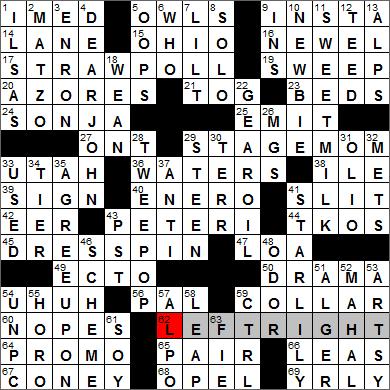 LA Times Crossword 4 Nov 20, Wednesday 