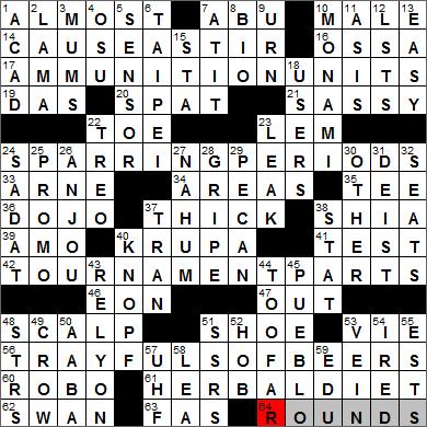 Los Angeles Times crossword puzzle solutions 9 1 11