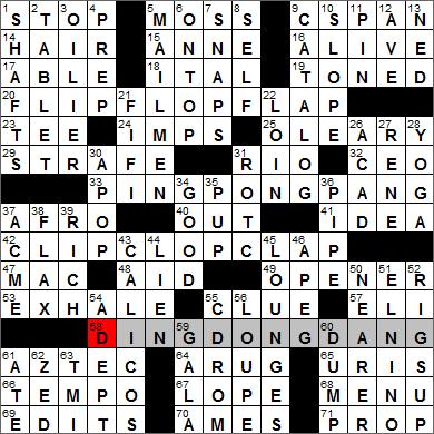 Los Angeles Times crossword puzzle answers