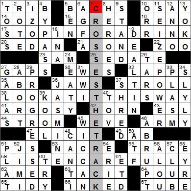 Los Angeles Times crossword solution 10 11 11