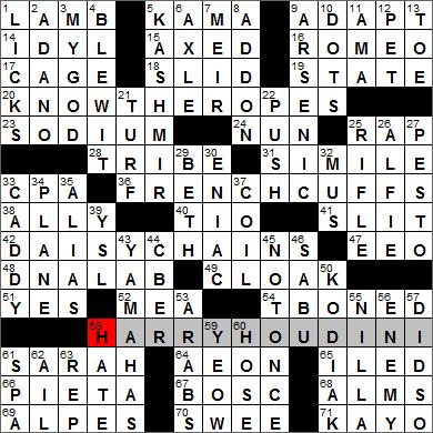 Los Angeles Times crossword solution 10 4 11