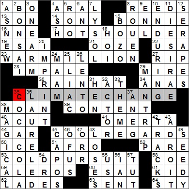 Los Angeles Times crossword puzzle solution, 2 2 12
