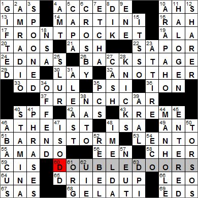Los Angeles Times crossword solutions, 3 20 12