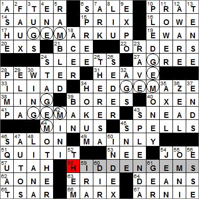 Los Angeles Times crossword solution, 4 3 12