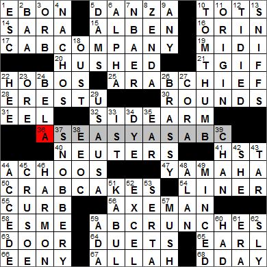 Los Angeles Times crossword solution, 4 10 12