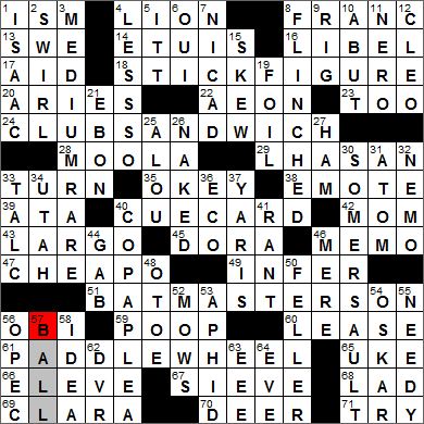 Los Angeles Times crossword solution, 4 17 12