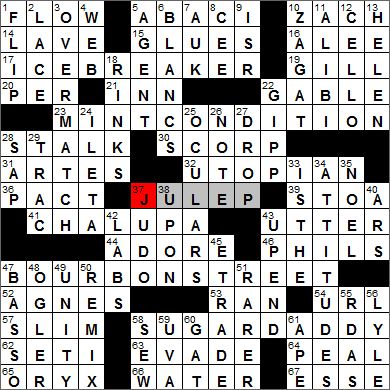 Los Angeles Times crossword solution, 5 3 12