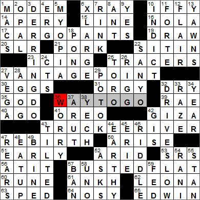Los Angeles Times crossword solution, 5 15 12