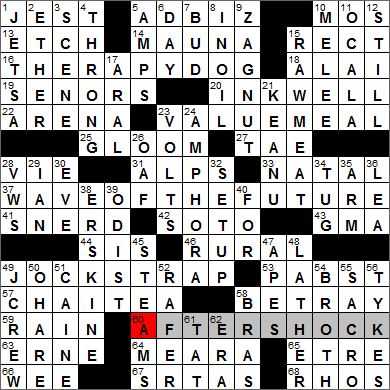 Los Angeles Times crossword solution 6 7 12