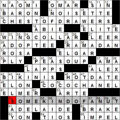 Los Angeles Times crossword solution, 8 16 12