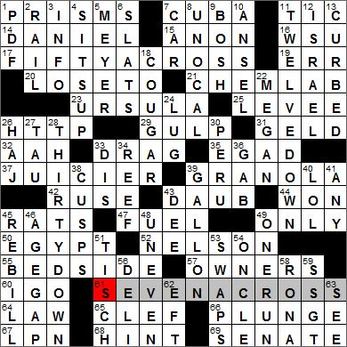 Los Angeles Times crossword solution 8 23 12