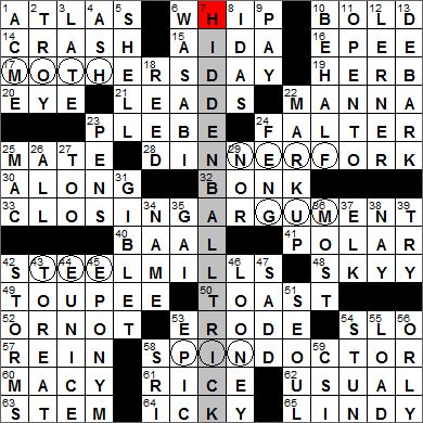 Los Angeles Times crossword solution, 9 27 12