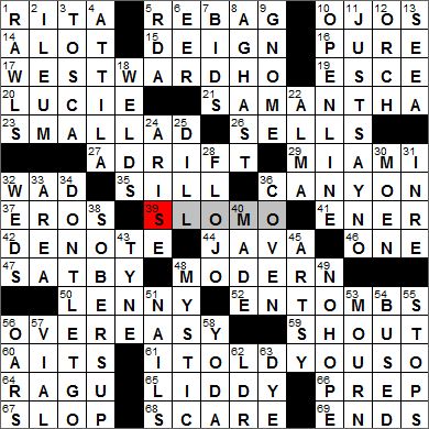 Los Angeles Times crossword solution, 10 2 12
