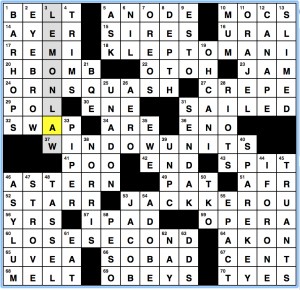 Crossword, Aug. 9, 2018, Entertainment