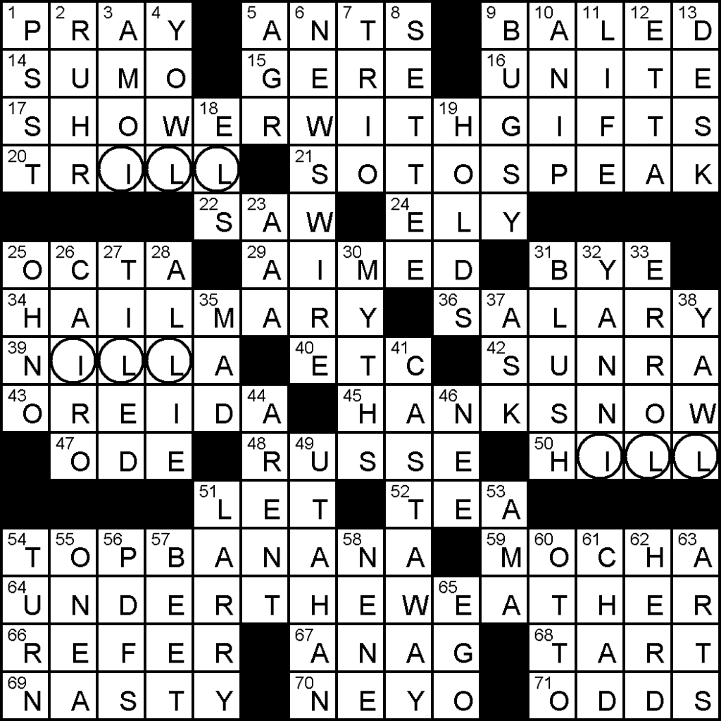 one clue crossword bonus puzzle being nice