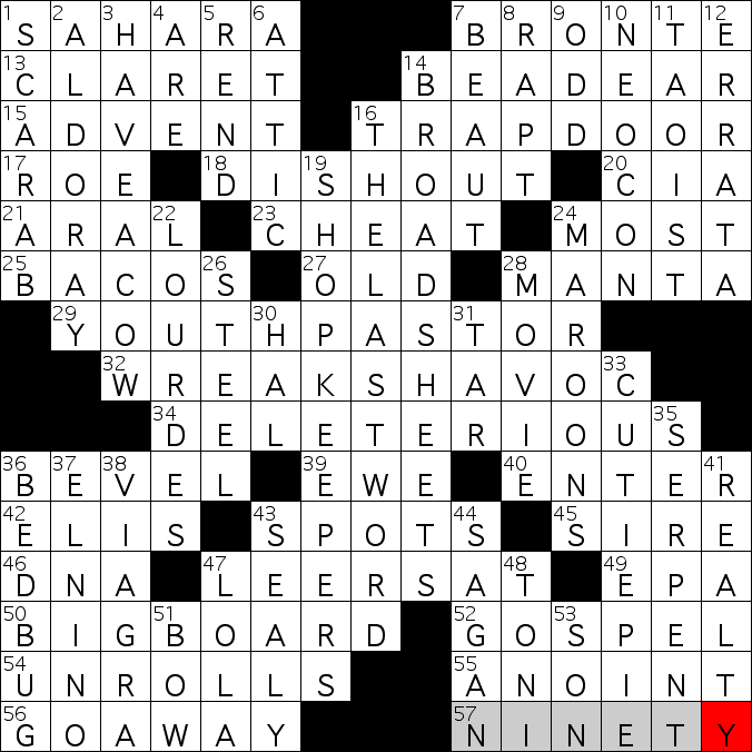 0604-18 NY Times Crossword Answers 4 Jun 2018, Monday 