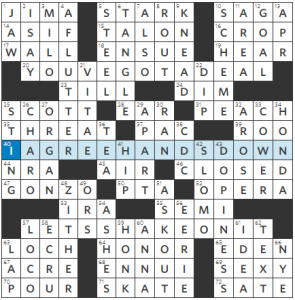 0604-18 NY Times Crossword Answers 4 Jun 2018, Monday 