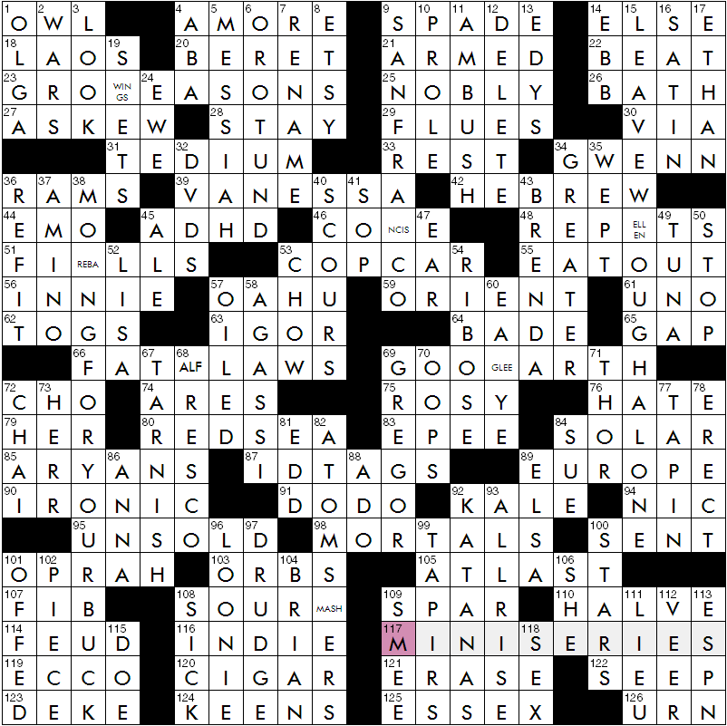 Crossword, Aug. 9, 2018, Entertainment