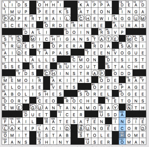 0201-18 NY Times Crossword Answers 1 Feb 2018, Thursday 