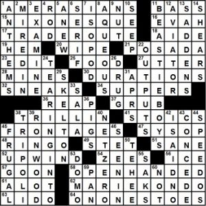 Crossword Puzzles by Brendan Emmett Quigley: CROSSWORD #1076: Themeless  Monday