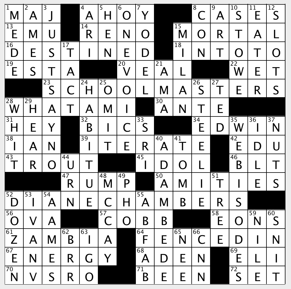 newspaper assignment to review plays wsj crossword