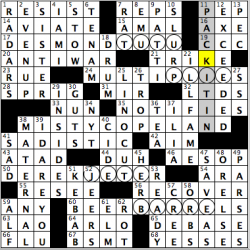 Friday, September 6, 2019  Diary of a Crossword Fiend