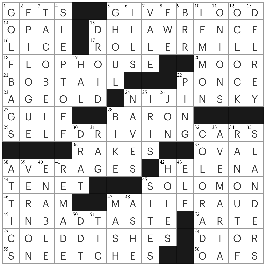 Sunday, July 5, 2020  Diary of a Crossword Fiend