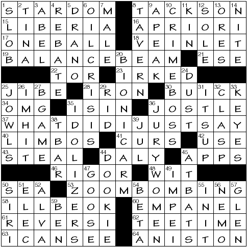 LA Times Crossword 20 Apr 20, Monday 