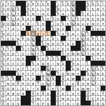 Solution nyt today crossword New York