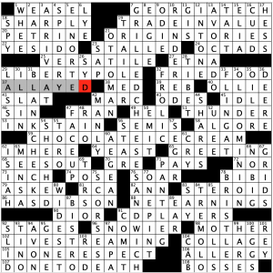 0819-16 New York Times Crossword Answers 19 Aug 16, Friday 