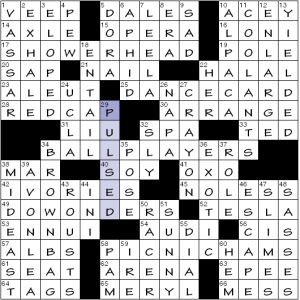 crossword clue arranges
