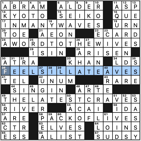 Growler Radio 21 Crossword Puzzle: Bottomless Bag