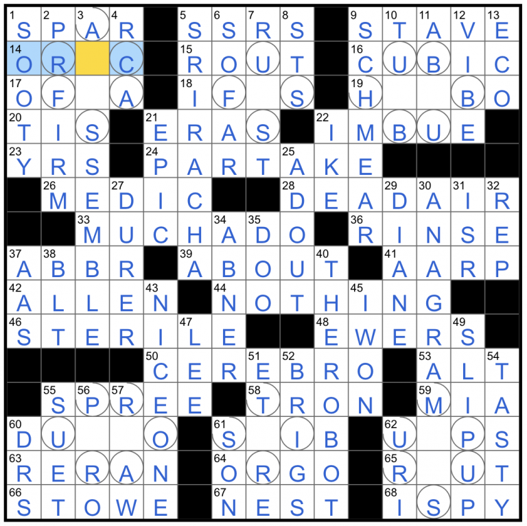 rumpus nyt crossword