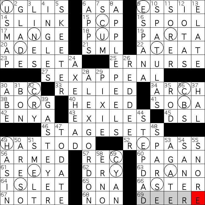 crossword clue presentation 9 letters