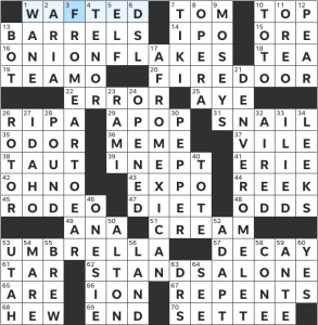 Zhouqin Burnikel's "The Fall of Rome" USA Today crossword 8/29/2021
