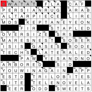 Thursday, November 4, 2021  Diary of a Crossword Fiend