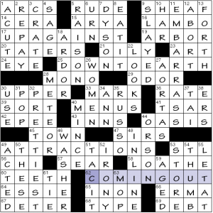 Monday, October 11, 2021 NYT crossword by Ben Pall