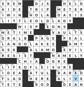 Erica Hsiung Wojcik's USA Today crossword, "LOL" solution for 11/12/2021