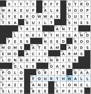 Hannah Slovut's USA Today crossword, "Endpaper," solution for 11/19/2021