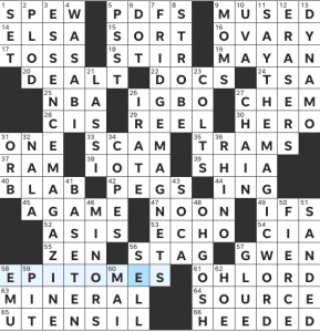 Matthew Stock's USA Today crossword, "Up Your Game" solution for 12/3/2021