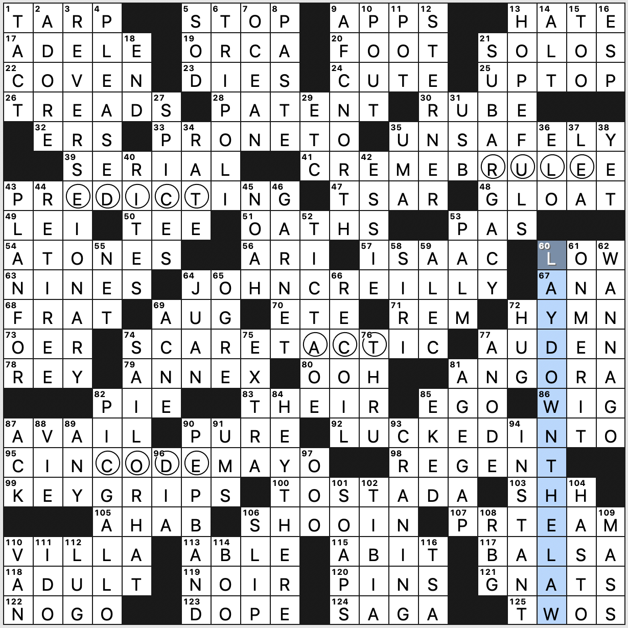 Saturday, January 9, 2021  Diary of a Crossword Fiend
