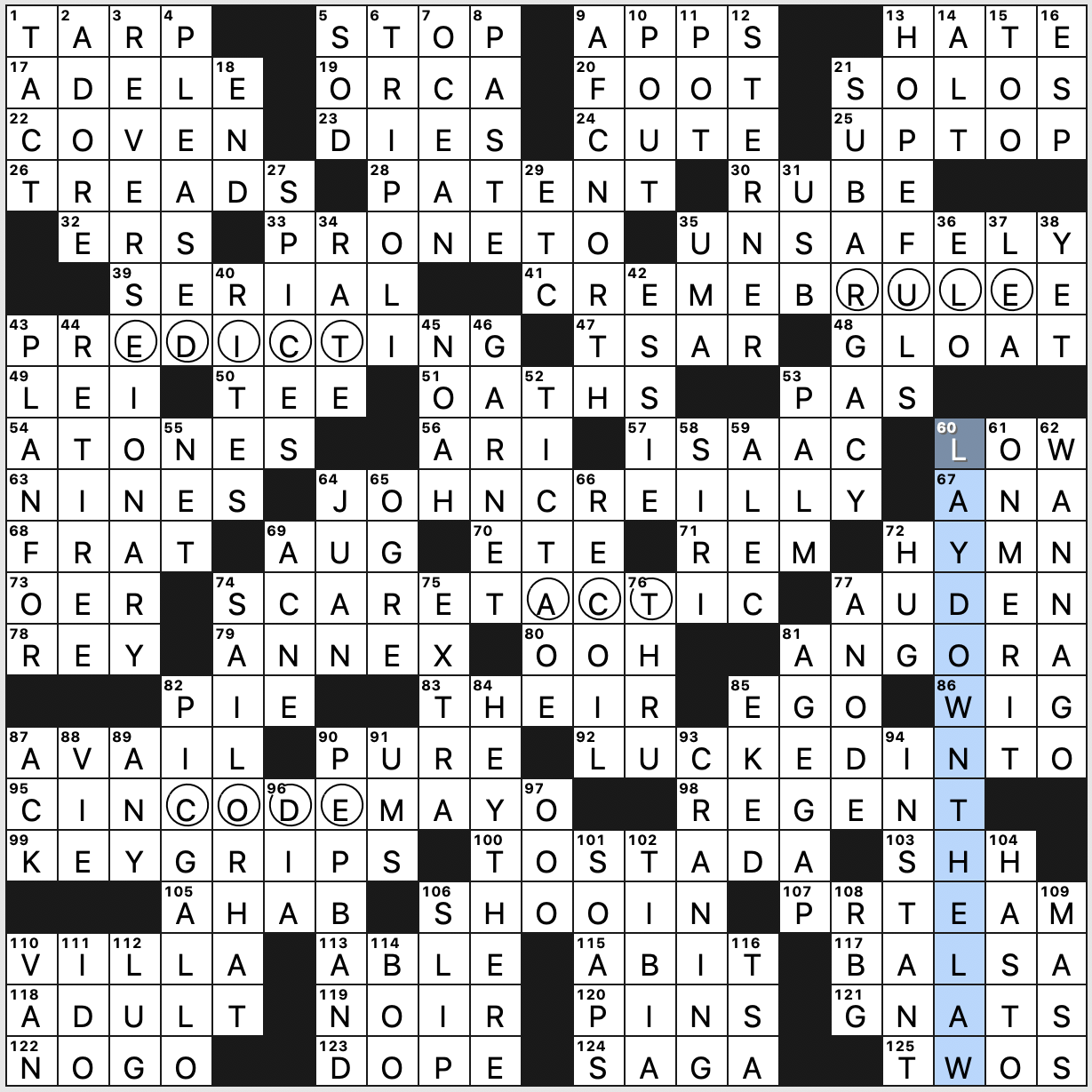 universal crossword puzzle solutions