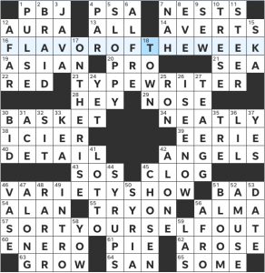 Brooke Husic's USA Today crossword, "Four of a Kind" solution for 2/11/2022