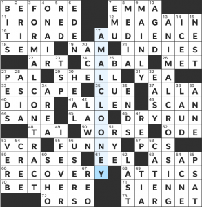 Zhouqin Burnikel's USA Today crossword, "Clam Up" solution for 2/13/2022