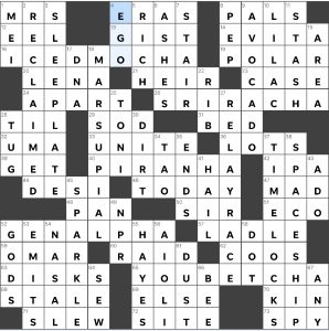 Completed USA Today crossword for Tuesday March 29, 2022