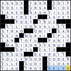 Jamey Smith's New York Times Crossword solution for 3/29/2022